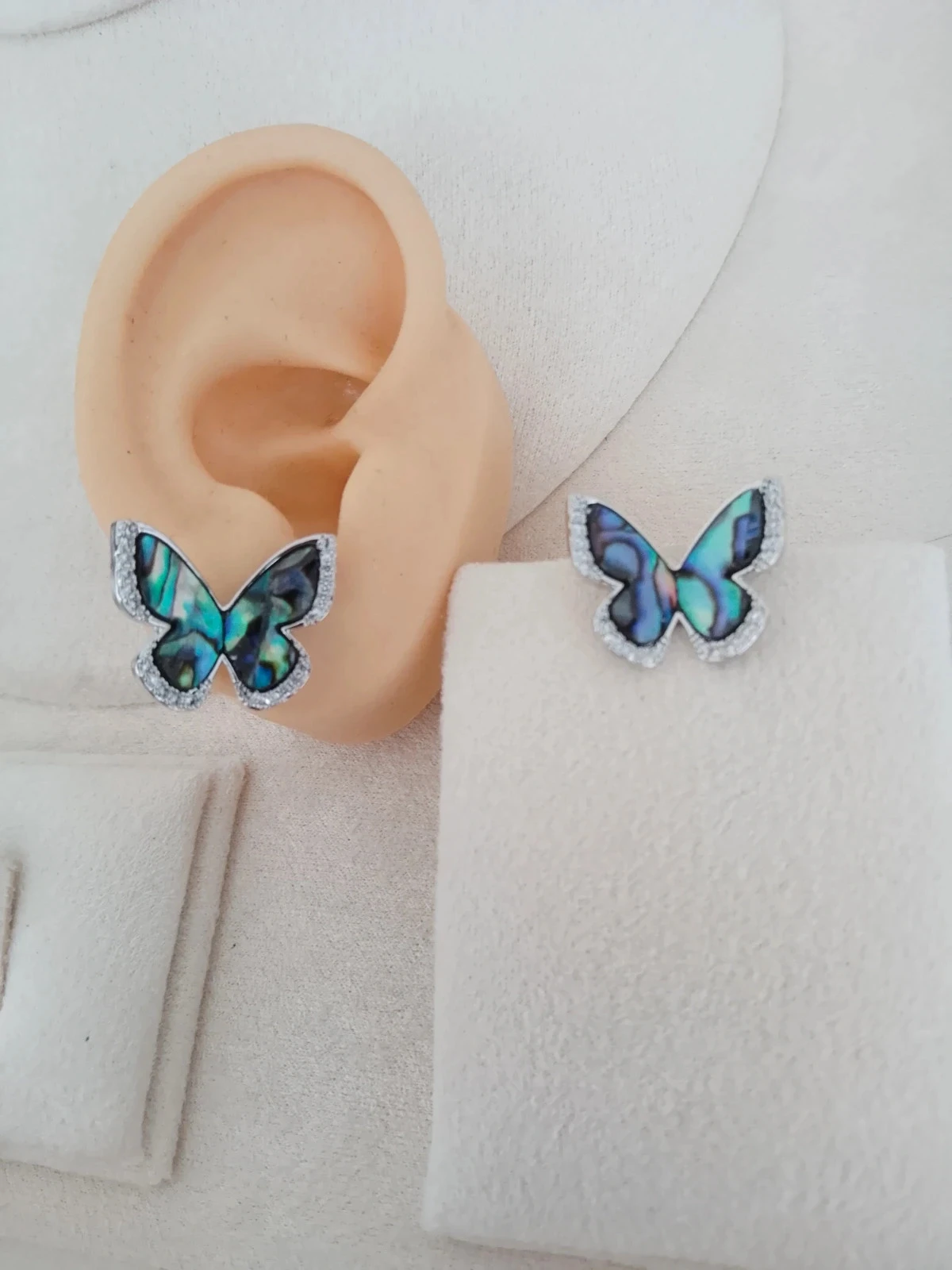 Brincos boêmios de borboleta em abalone – photo 2